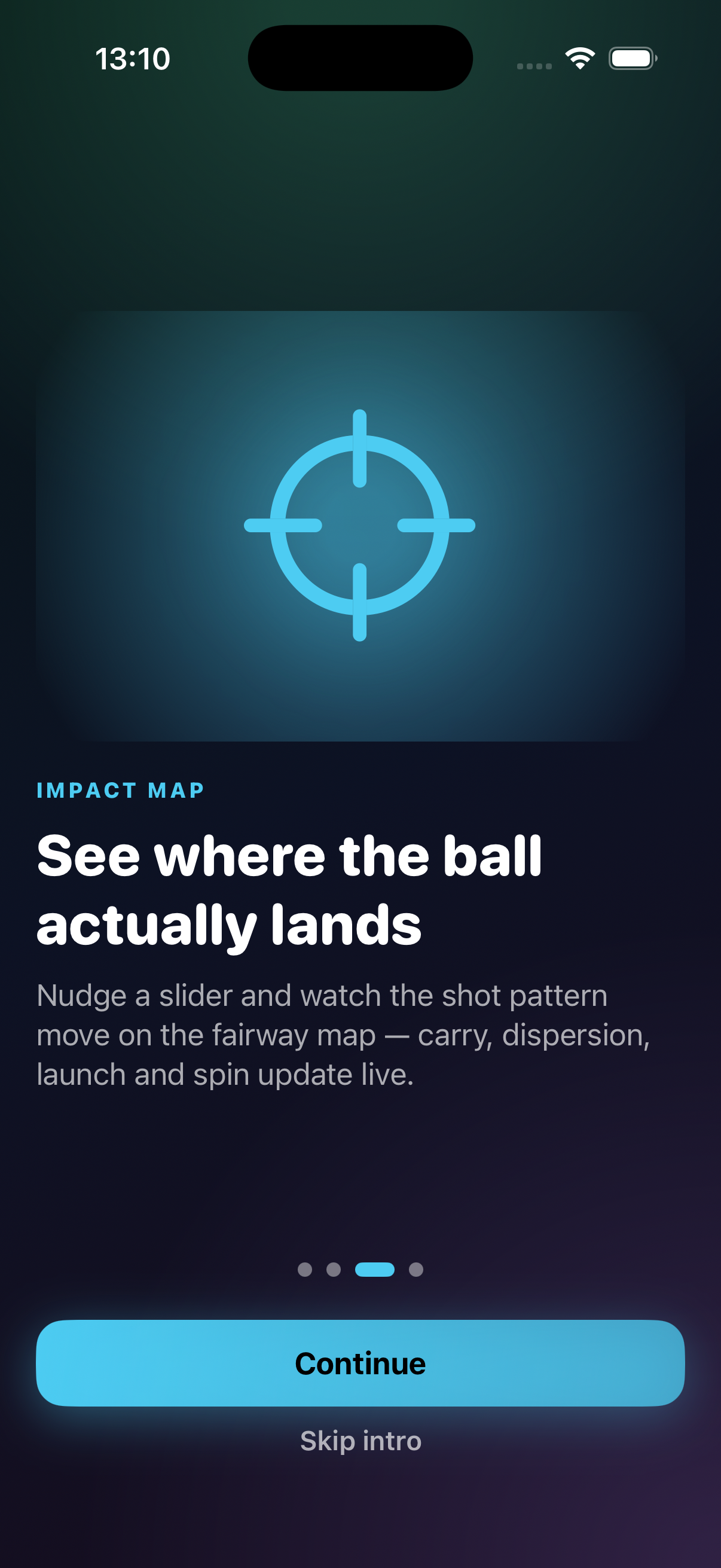Onboarding slide about the impact map